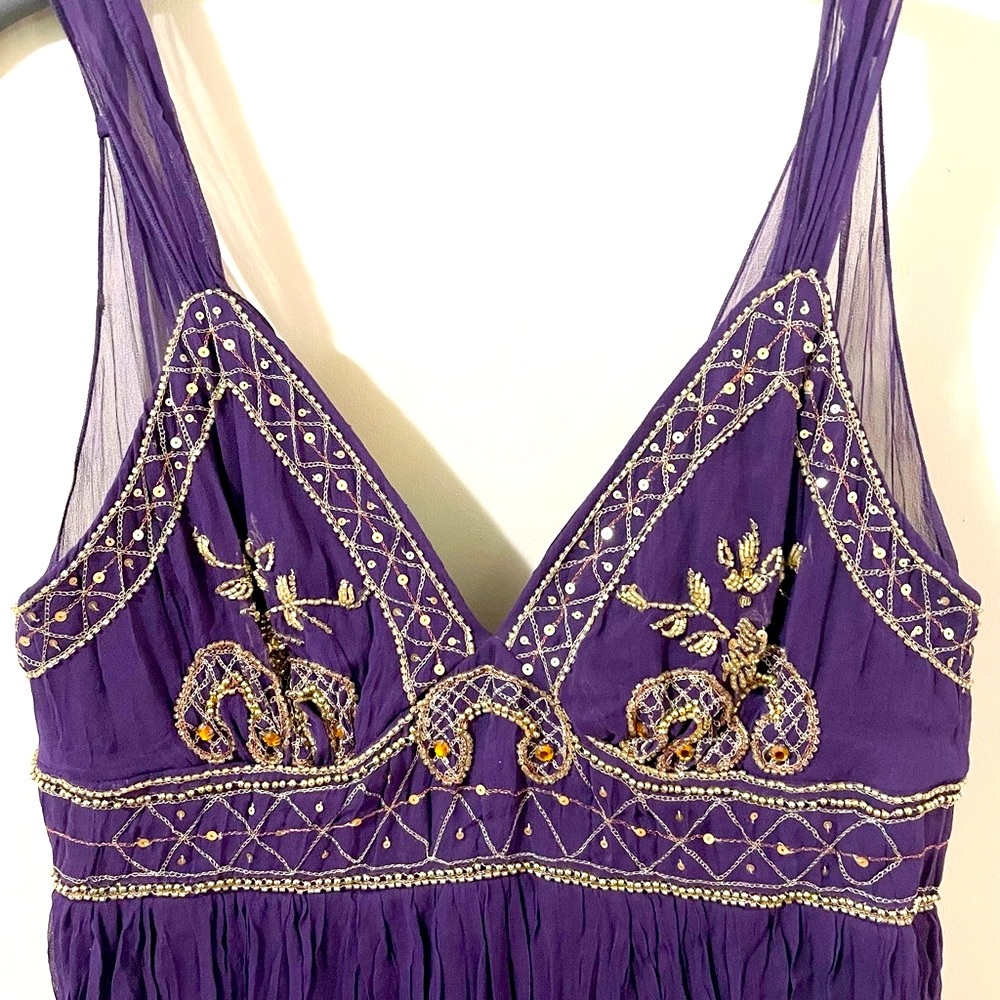 ABS Allen Schwartz purple cocktail dress. - Picture 2 of 14